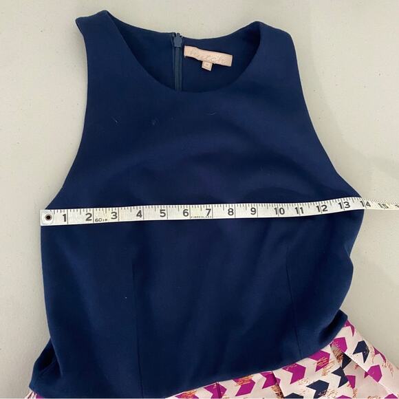 Anthropologie Hutch Blue Fit & Flare Metallic Arrowhead Short Mini Dress Size 8 - Picture 6 of 10